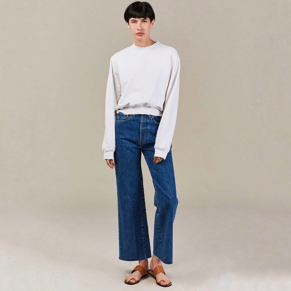 Re/Done Denim - RE/DONE Originals Wide Leg High Waist Crop Jean 30